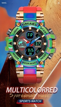 SMAEL красочные аналогово-цифровые мужские кварцевые часы