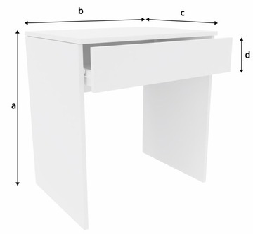 Прямоугольный компьютерный стол с ящиком и игровым столом, 70 см, матовый белый