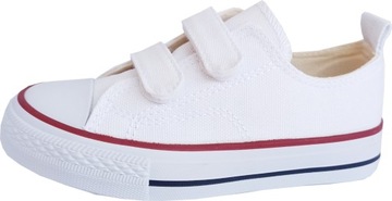 Krótkie trampki na rzepy r36 22,1 białe P8-141