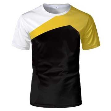 MODNY T-SHIRT MĘSKI KOSZULKA 3D Z NADRUKIEM WZORY, L