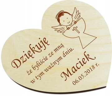 Крещение Благодарность гостям Сердечки 10 шт.