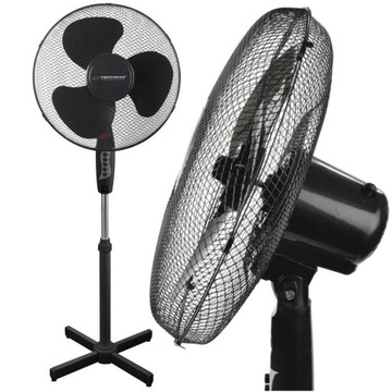 WIATRAK STOJACY PODŁOGOWY wentylator DO DOMU CICHY WENTYLATOR czarny