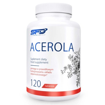 SFD ACEROLA 120TAB NATURALNA WITAMINA C ODPORNOŚĆ ENERGIA ZMĘCZENIE SKÓRA
