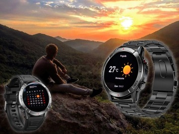 CZARNY SMARTWATCH ZEGAREK MĘSKI AMOLED ROZMOWY POMIARY SPORT WODOODPORNY PL