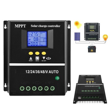 КОНТРОЛЛЕР ЗАРЯДКИ КОМПАНИИ СОЛНЕЧНЫЙ КОНТРОЛЛЕР MPPT 12 В/24 В/36 В/48 В ЖК-дисплей 100 А