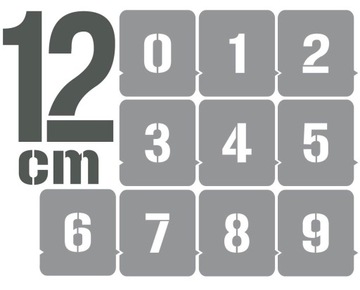 Szablony malarskie CYFRY 12cm /wielorazowe/