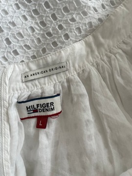 N SPÓDNICA HILFIGER DENIM BIAŁA AŻUR EKSKLUZYWNA