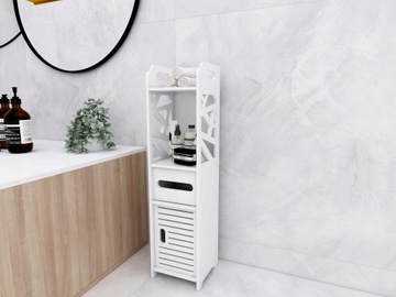 АЖУРНАЯ ПОЛКА ДЛЯ ВАННОЙ, БЕЛАЯ СТОЙКА, 80см