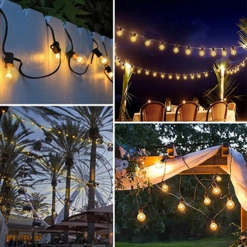 ГИРЛАНДЫ БОЛЬШИЕ УЛИЧНЫЕ САДОВЫЕ ЛАМПЫ 50 ПАТИО БАЛКОН ТЕРРАСА 30М