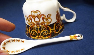 ЧАШКА В СТИЛЬ VERSACE С ЛОЖКОЙ ЛИМОЖ