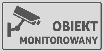 Naklejka OBIEKT MONITOROWANY monitoring 20x10 cm