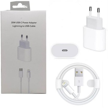ŁADOWARKA USB-C 20W + KABEL 1M DO IPHONE 12 13 PRO