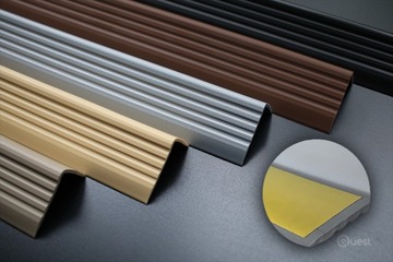 Лестничный профиль противоскользящий ND 1,5м, темно-серый, 42х25мм