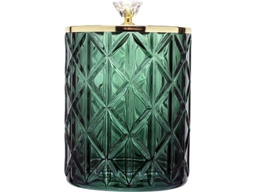 Контейнер для ватных дисков и ватных дисков Зеленый и золотой.