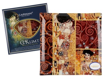 Talerz dekoracyjny elegancki G. Klimt Pocałunek 25x25cm na prezent dla niej