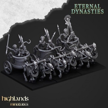 Tomb Kings Ancient Skeletal Chariots Highlands Miniatures x3