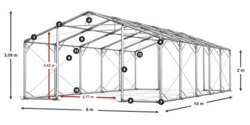 Складская палатка 6х10м DAS 560 P складской зал