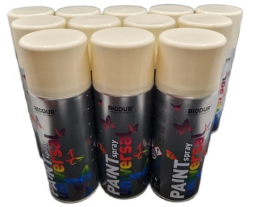Spray farba KOSĆ SŁONIOWA połysk RAL 1015 400 ml zestaw 12 sztuk