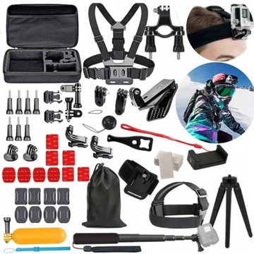 Zestaw 63W1 Akcesoria do kamer GOPRO 12 11 10 9 8 7 6 HERO BLACK SJCAM DJI
