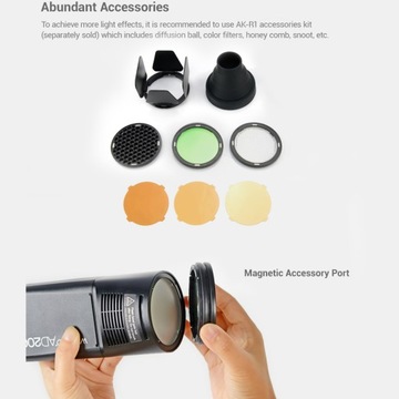 Godox H200R 200 Вт Кольцевая вспышка с