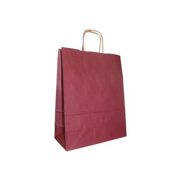 Torba papierowa 25 x 11 x 32 cm, 25 szt bordowa