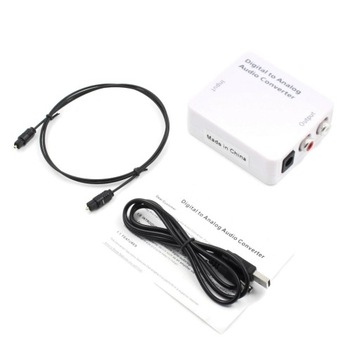 Konwerter optyczny dźwięku Coaxial TOSLINK - RCA 2x CHINCH ANALOG