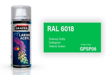 AKRYLOWY LAKIER W SPRAYU ZIELONY ŻÓŁTY RAL 6018
