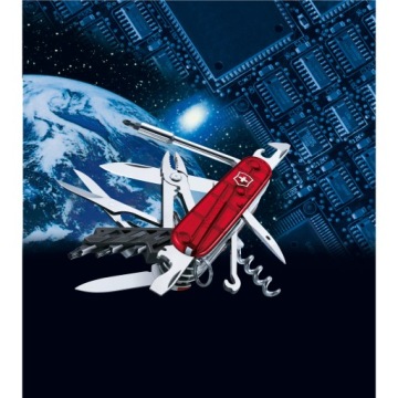 Victorinox 1.7725.T, карманный нож Cyber ​​Tool M + кожаный чехол 4.0545, 91 мм