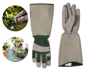 Rękawice Rękawiczki Ogrodowe Robocze Ochronne Długie do Róż Chwastów L