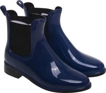 KALOSZE DAMSKIE SZTYBLETY LAKIEREK granat 36