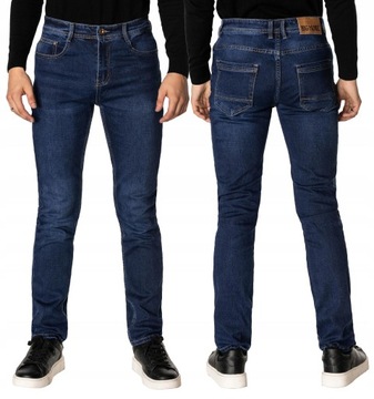 Spodnie Jeansowe Męskie Granatowe Texasy Dżinsy BIG MORE JEANS N23 W34 L32