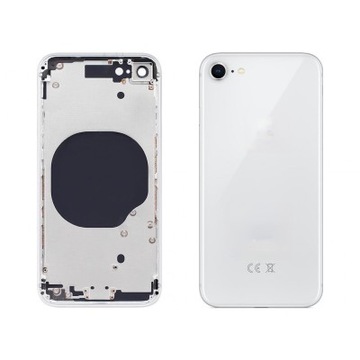 KORPUS OBUDOWA APPLE IPHONE 8 SILVER BIAŁA - PRZYCISKI SIM PIKTOGRAMY