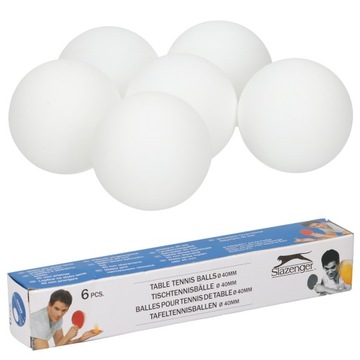Piłeczki do tenisa stołowego ping ponga 40mm zestaw 6x SLAZENGER