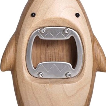 Drewniany otwieracz do butelek piwa w kształcie rekina ozdoba domu prezent kuchenny na biały