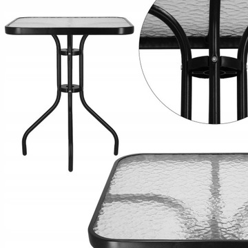 СТОЛИК КВАДРАТНЫЙ СТЕКЛЯННЫЙ СТОЛ САД БАЛКОН ТЕРРАСА КОФЕЙНЫЙ САД 60х60 см