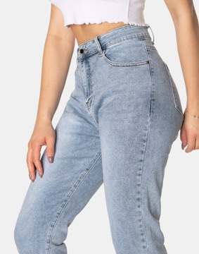 Duże Spodnie Jeansy Damskie Niebieskie Dżinsy MOM FIT Wysoki Stan 6699 W50