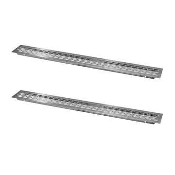 2 x ALUMINIOWA MEBLOWA KRATKA WENTYLACYJNA DO MEBLI METALOWA 60x484 - INOX