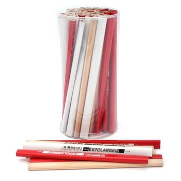 OŁÓWEK STOLARSKI 18CM 3-KOLORY HB MIX TUBA-54SZT