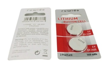 100x Bateria Baterie Litowa Ruwido CR2025 3V