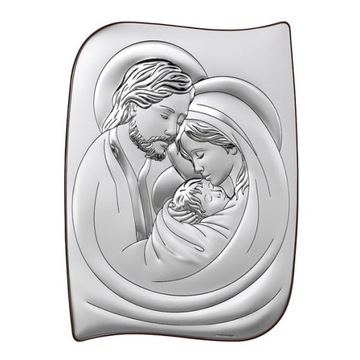 СВЯТАЯ СЕМЬЯ СВАДЕБНЫЙ ПОДАРОК ​​СЕРЕБРЯНАЯ КАРТИНА НА ЮБИЛЕ СВАДЬБЫ С ГРАВИРОВКОЙ