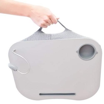 Портативная плоская подставка для ноутбука Relaxdays со светодиодной подсветкой, серая