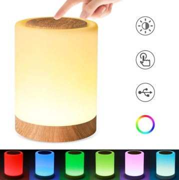 LAMPKA NOCNA LAMPA NOCNA DOTYKOWA Ściemniana ATMOSFEROWA LAMPA STOŁOWA