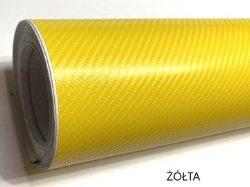 Фольга CARBON 4D оранжевая карбоновая 50см, самоклеящийся термопласт