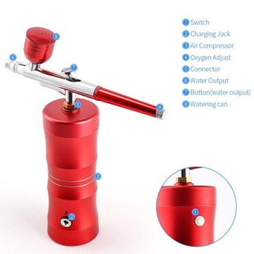 Topowy zestaw minikompresora powietrza 0,3 mm Aerograf Pistolet do malowania natryskowego Aerograf czerwony