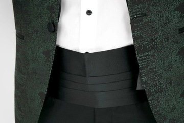 Мужской костюм с поясом и жилеткой, зеленый 48