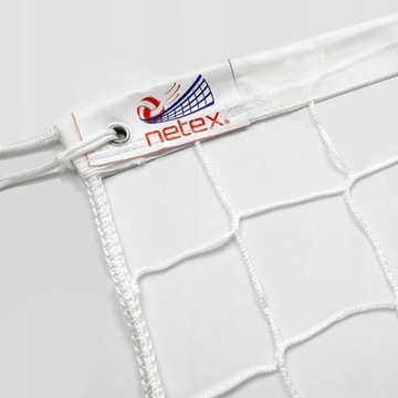 SIATKA DO SIATKÓWKI BIAŁA OBSZYTA TAŚMĄ 5 CM GÓRĄ 9,50 x 1M WYTRZYMAŁA