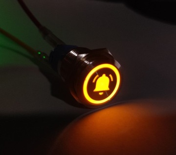 Przycisk podświetlany dzwonek 1 16mm LED 12V 24V SPDT On-On hermetyczny Mo