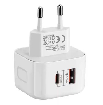 Szybka Ładowarka Sieciowa PD20W + QC 3.0/USB+USB-C