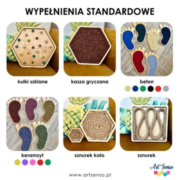 Ścieżka sensoryczna 7 kwadratów 23 cm Montessori integracja zestaw duży
