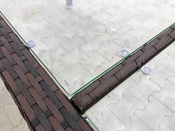 Большой СТОЛ на 8 человек, СТЕКЛО ТЕХНОРАТТАН, 190 см